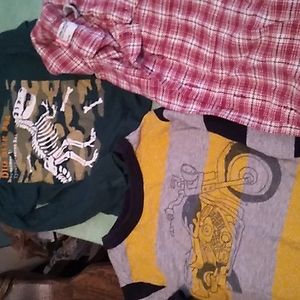 2 casual t shirts with one button up casual shirt